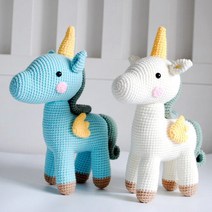 손뜨개 기초 인형만들기 초보 코바늘 뜨기 뜨개질, 옐로우 유니콘-소재 가방