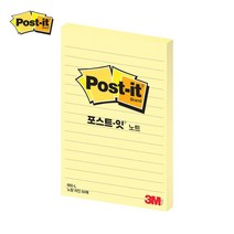 포스트잇 노트 라인 102 x 152mm 660-L, 노랑, 4개