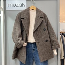 무자크 sh06 헤링본 더블 울 자켓 M8WJK15