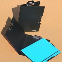 강력한 소재에 더블레버 밴드와 고리가 달린-청운그린화일 발포 폼 PP 더블 클립보드 HB185 블랙, 1개