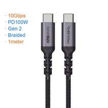 호환 URVNS 40Gbps/5K/100W Thunderbolt 3 USB C 케이블 20V/5A 지원 단일 5K 60hz 또는 2x4K 모니터 USB-C 도킹 스테이션, [06] 10Gbps Gen2 (1m)