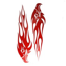 자동차 외부 그래픽 데칼 스티커 오토바이 반사 독수리 불꽃 패턴 독특한 외관, 빨간색