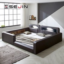 벨론 범퍼 패밀리침대 프레임만SS+SS, 모카그레이