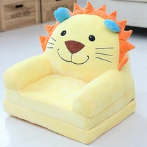 아이방꾸미기 키즈카페 유아소파 아이쇼파 어린이집의자, 접이식 노란색 사자 80cm