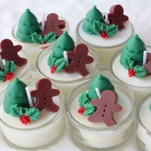 크리스마스 진저쿠키트리 미니 캔들 인테리어소품, 라벤더