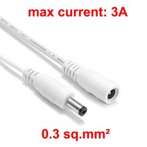 5.5mm 2.1mm 잭 전원 연장 코드 1-10m 구리 와이어 LED 스트립에 대 한 5V 12V DC 커넥터 케이블 태양 전지 패널 CCTV 카메라 라우터, [01] WHITE, [04] 10 pcs, [07] 5m
