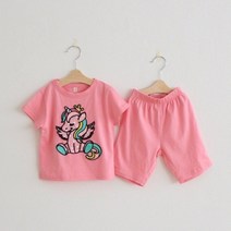 베베오클락 여름 러블리 유니콘 반팔상하복 유아동 여아 데일리 상하세트 DJA02