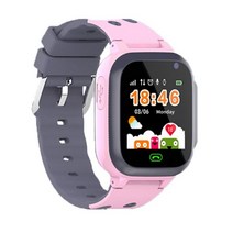 초등 스마트워치 호환 아이 스마트 워치 Sim 카드 전화 Smartwatch SOS 사진 방수 카메라 LBS 위치 추적기 선물 IOS 안드로이드, Pink_Spanish Version