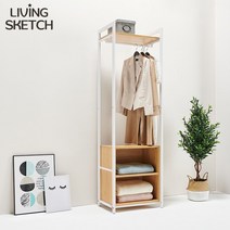 [리빙스케치]빈센트 D형 2단 틈새 행거[착불]화이트 드레스룸 시스템행거, D형 블랙-월넛