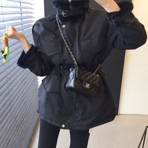 안감 밍크퍼 포켓 하이넥 스트링 겨울 사파리 야상자켓 (2color)