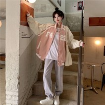 [PINK LITCHI]여성 야구 점퍼 루즈핏 캐주얼 자켓 qxz1224hyf1227jk6