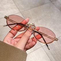 새로운 빈티지 작은 타원형 프레임 선글라스 유행 패션 맞춤 남성 여성 안경 브랜드 디자이너 남성 여성 음영