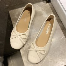 묘먀미 둥근코 미니리본 큐트 여성 플랫슈즈 단화