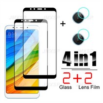 4in1 보호 유리 샤오미 레드미 5 플러스 4X 6 5A 6A 노트 4 프로 S2 Go K20 용 강화 렌즈 필름, [02] Only 2 Glass, [12] For Note 4X 64GB