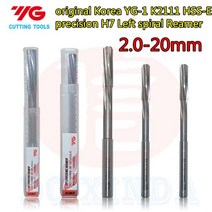 오리지널 한국 YG1 K2111 HSSE 정밀 H7 왼쪽 나선형 리머 2.020mm 가공: 스테인레스 스틸 및 등, 5.0mm H7 2pcs