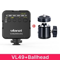 Ulanzi VL49 6W smartphone led 비디오라이트 2000mAh 조명용 영상촬영for 스트리밍Youtube 사진조명, 03 orange