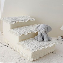 강아지 계단 펫스텝 침대계단 애완 동물 럭셔리 디럭스 사다리 작은 개 고양이 램프, [01] 3Steps 65x40x30cm, [01] Floral Rose