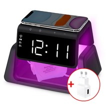 UM2 고속 무선충전기 AL700uv 스마트폰 살균기 알람시계, 1개, 화이트+충전기사은품+전용크레들