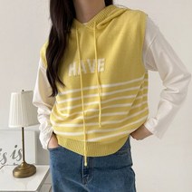 제이클래식 / 헤브 단가라 후드 조끼 봄캐주얼 봄조끼 레터링