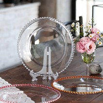 [데일리굿] 플라스틱 플레이팅 파티 접시 32cm 구슬접시 별접시, 구슬접시 실버1개, 1개, 1개