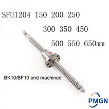 볼스크류 스크류 앙카 베어링 PMGN 가공 SFU1204 150 200 250 300 350 400 450 500 550 600 650 mm 콜드 롤러 볼 1204 싱글 너트 포함, 200mm