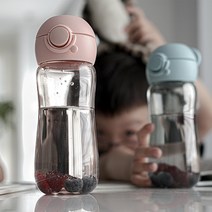 JVR (1+1) 모노아이 원터치 트라이탄 보틀 어린이물병 어린이집물통 400ml, 핑크+핑크