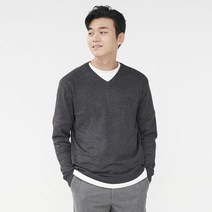 By파크랜드 엔디프 차콜 소프트 카라멜 브이넥 스웨터.GWV21432