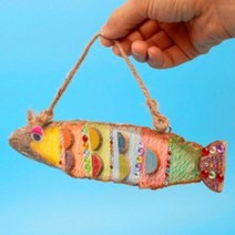 나무인형키즈 DIY방과후만들기 통나무 물고기 만들기/ 만들기재료 / 어린이만들기
