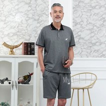 [Myshe]남성 여름 반팔 반바지 세트 운동복 아빠 캐주얼 VF2 S100722