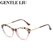 블루레이 플레이어 Cat Eye Anti Blue Light Glasses Women Blocking Ray Computer Eyeglasses for Ladies, 05 Leopard_01 With A Bag
