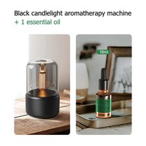 불멍가습기 불멍 무드등 가습기 촛불 아로마 디퓨저 휴대용 미니 USB 공기 LED 야간 조명 에센셜 오일 12, 04 A1
