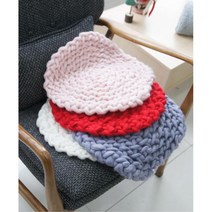 핸드메이드 손뜨개 방석 극세사 기능방석 사무실방석