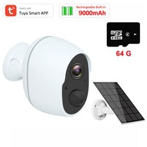 태양광 패널 인버터 설치 태양열 야외 000mAh 충전식 배터리 카메라 지능형 PIR 감지 Tuy WIFI 열 감시 CCTV IP, 06 Solar Camera 64G