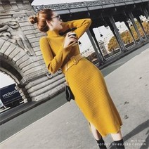 셀러허브 여성패션 [오노마] ONM W62034 3컬러 벨트 코트안에 쏙 반목 롱니트원피스