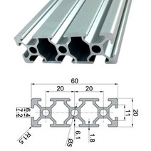 프로파일 브라캣 알루미늄 부품 1PC 2060 압출 100mm- 800mm 길이 유럽 표준 양극 처리 선형 레일 DIY CNC 3D 프린터 워크 벤치용, [15] 800mm