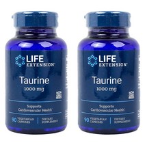 라이프익스텐션 타우린 1000mg 베지테리안 캡슐, 90정, 2개