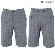 TG패션 허리밴딩 블루체크 정장 캐쥬얼 반바지 PTPP421B