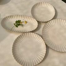 에라토 코튼 식기 홈세트 혼수그릇 신혼 식기 집들이선물 1인상차림 그릇세트, 접시(중)