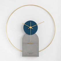 인테리어 벽걸이 벽 시계 북유럽 모던 거실, 기본, 블루(46*49 CM)