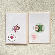 히얼투파티 임밍아웃 카드 용띠 2세트 임신 알리기 남편 부모님 이벤트, 2. 아기용+뾰로롱용