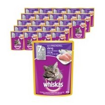 위스카스 주식 파우치 시니어 고등어, 생선, 12개입, 85g