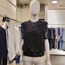 셀러허브 1 블루페페 SH02 레이스뒤지퍼 블랙블라우스 P213PSC942