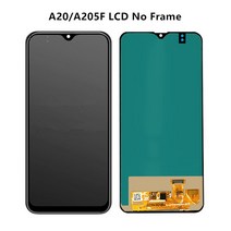 삼성 호환 갤럭시 A20 A205 A205G A205U Lcd 디스플레이 터치 스크린 디지타이저 프레임 어셈블리 교체 SM-A205F, [02] Black No Frame, 02 Black No Frame