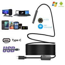 내시경 카메라 USB c 타입 안드로이드 스마트폰 PC 미니, [02] 5 메터, [02] Hard cable