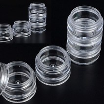 5단 투명 원형케이스 미니 화장품용기 투명원형통