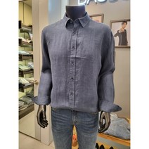 ﻿바쏘옴므 네이비 린넨 캐주얼 남방 셔츠 WSW1TT22A -3990