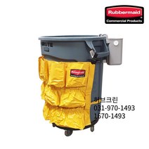 러버메이드 허브크린16701493 벤티드 브루트수납청소카트 121L 기본형 저소음 캐디백 세트 가볍고 튼튼한 이동식통, 저소음(캐디백 블랙), 1개