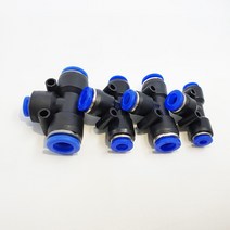 PTG10-6 10mm-6mm 3구 변환피팅 이경 카플러 원터치피팅 10미리 6미리 유공압 퀵 커넥터 에어 호스, 단품