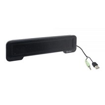 Syba USB 전원 3.5 mm 오디오 노트북 스피커 CL-SPK20138 클립온 사운드바 - 휴대용 컴팩트 여행용 스테레오 스피커 바 디자인 오디오 블랙 전원용 USB 3.5m