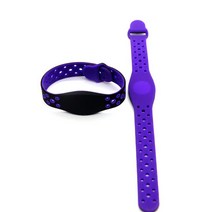 100pcs 125KHz EM4100 TK4100 ID 읽기 전용 RFID 카드 실리카 손목 밴드 Keyfob 방수 액세스 제어 팔찌, 09 보라색